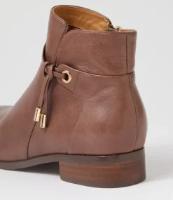 Women SUPERSOFT Boots|Comfort-Bessi Coffee Leather Ankle Boots