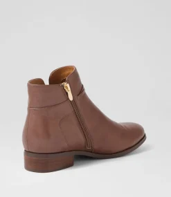 Women SUPERSOFT Boots|Comfort-Bessi Coffee Leather Ankle Boots