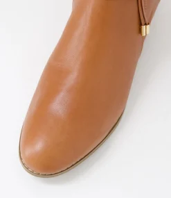 Women SUPERSOFT Boots|Comfort-Bessi Dark Rum Soft Leather Ankle Boots