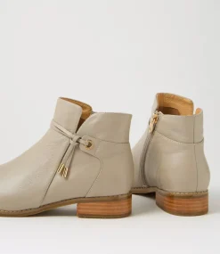 Women SUPERSOFT Boots|Comfort-Bessi Light Taupe Leather Ankle Boots