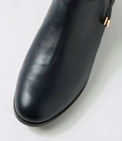 Women SUPERSOFT Boots|Comfort-Bessi Navy Leather Ankle Boots