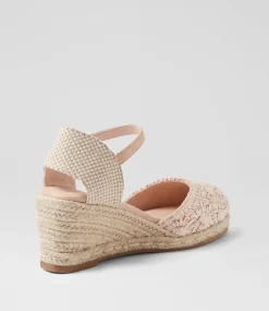Women I LOVE BILLY Heels-Bessine Blush Daisy Synthetic Raffia Heels