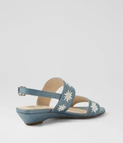 Women SUPERSOFT Comfort|Heels-Betthi Navy White Patent Synthetic Sandals