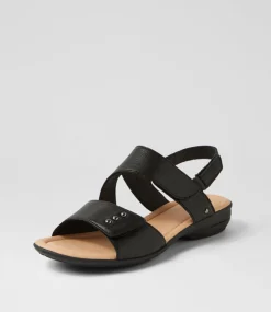 Women SUPERSOFT Comfort|Flats-Bills Black Leather Sandals