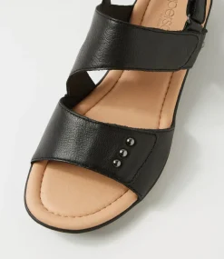 Women SUPERSOFT Comfort|Flats-Bills Black Leather Sandals