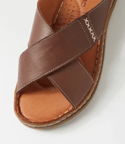Women COLORADO Comfort|Slides-Bindya Chocolate Leather Slides