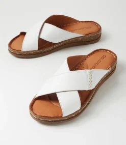 Women COLORADO Comfort|Slides-Bindya White Leather Slides