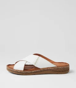 Women COLORADO Comfort|Slides-Bindya White Leather Slides