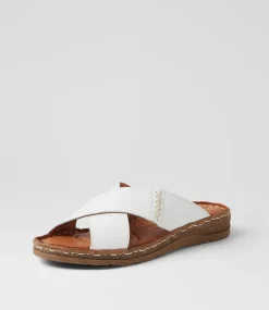 Women COLORADO Comfort|Slides-Bindya White Leather Slides