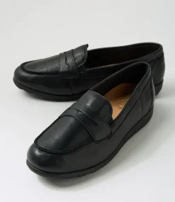 Women SUPERSOFT Comfort|Loafers-Birdi Black Wide Fit Leather Loafers
