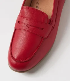 Women SUPERSOFT Comfort|Loafers-Birdi Dark Red Wide Fit Leather Loafers