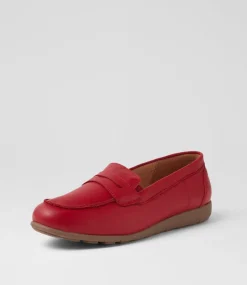 Women SUPERSOFT Comfort|Loafers-Birdi Dark Red Wide Fit Leather Loafers