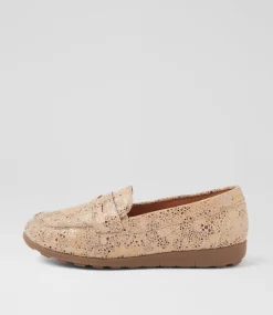 Women SUPERSOFT Loafers|Flats-Birdi Tan Brown Wide Fit Ditzy Suede Loafers