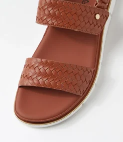 Women I LOVE BILLY Flats|Sandals-Bizzkit Dark Tan Weave Sandals