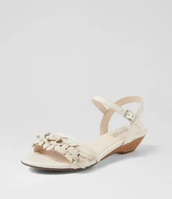 Women SUPERSOFT Comfort|Heels-Blossums Ivory Leather Sandals