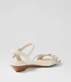 Women SUPERSOFT Comfort|Heels-Blossums Ivory Leather Sandals