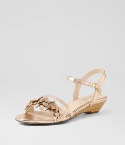 Women SUPERSOFT Comfort|Flats-Blossums Pale Rose Gold Leather Sandals