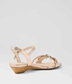 Women SUPERSOFT Comfort|Flats-Blossums Pale Rose Gold Leather Sandals