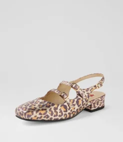 Women I LOVE BILLY Flats|Heels-Bogota Gold Leopard Fabric Heels