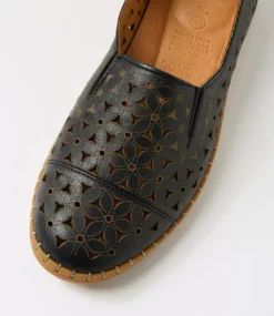 Women DIANA FERRARI Loafers|Flats-Bondie Black Leather Loafers