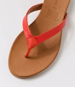 Women DIANA FERRARI Slides|Flats-Bondis Red Leather Slides