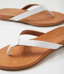 Women DIANA FERRARI Slides|Flats-Bondis White Leather Slides