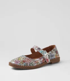 Women DIANA FERRARI Mary Janes|Flats-Boney Metallic Leather Flat Shoes
