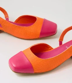 Women I LOVE BILLY Heels|Flats-Bonsoon Raspberry Orange Synthetic Raffia Heels