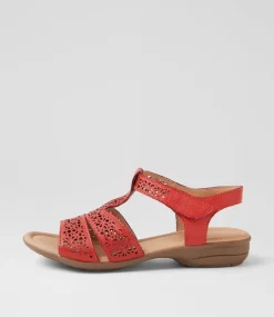 Women SUPERSOFT Comfort|Flats-Boom Poppy Leather Sandals