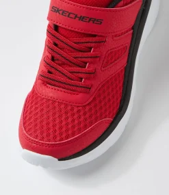 SKECHERS Sport School Shoes-Boundless Junior Red Black Fabric Sneakers