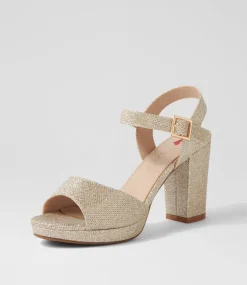 Women I LOVE BILLY Heels|Sandals-Bountys Pale Gold Glitter Sandals
