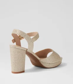 Women I LOVE BILLY Heels|Sandals-Bountys Pale Gold Glitter Sandals