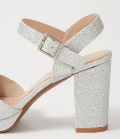 Women I LOVE BILLY Heels|Sandals-Bountys Silver Glitter Sandals