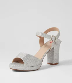 Women I LOVE BILLY Heels|Sandals-Bountys Silver Glitter Sandals