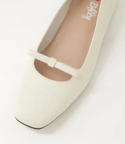 Women I LOVE BILLY Flats-Bowtala Putty Rose Emboss Heels