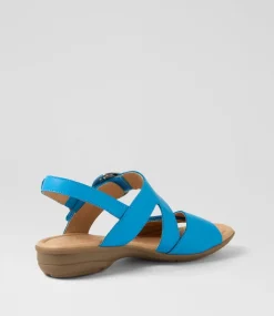 Women SUPERSOFT Comfort|Flats-Braeve Turquoise Leather Sandals