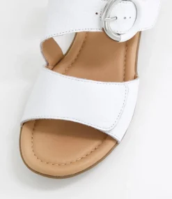 Women SUPERSOFT Sandals|Flats-Braeve White Leather Sandals