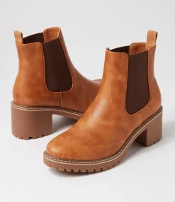 Women I LOVE BILLY Boots-Brato Tan Chelsea Boots
