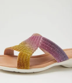 Women SUPERSOFT Comfort|Flats-Braxtan Multi White Leather Sandals