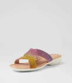 Women SUPERSOFT Comfort|Flats-Braxtan Multi White Leather Sandals