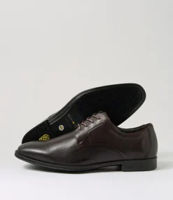 COLORADO Dress Shoes-Bray Brown Leather Lace Up Flats