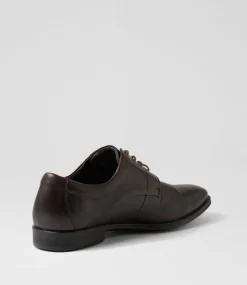 COLORADO Dress Shoes-Bray Brown Leather Lace Up Flats