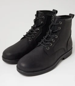 COLORADO Boots|Casuals-Brazil Black Leather Lace Up Boots