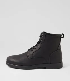 COLORADO Boots|Casuals-Brazil Black Leather Lace Up Boots