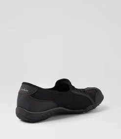Women SKECHERS Sneakers-Breathe Black Mesh Sneakers