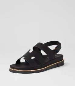Women I LOVE BILLY Flats|Sandals-Breezin Black Sandals
