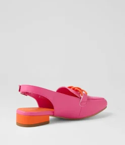 Women I LOVE BILLY Loafers|Heels-Brentel Fuchsia Orange Heels