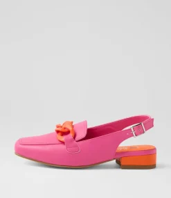 Women I LOVE BILLY Loafers|Heels-Brentel Fuchsia Orange Heels