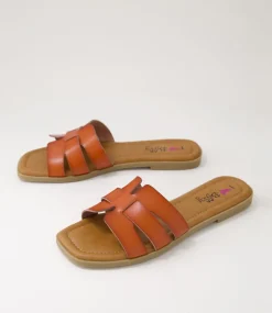 Women I LOVE BILLY Wedges|Flats-Bronda Tan Slides