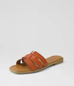 Women I LOVE BILLY Wedges|Flats-Bronda Tan Slides
